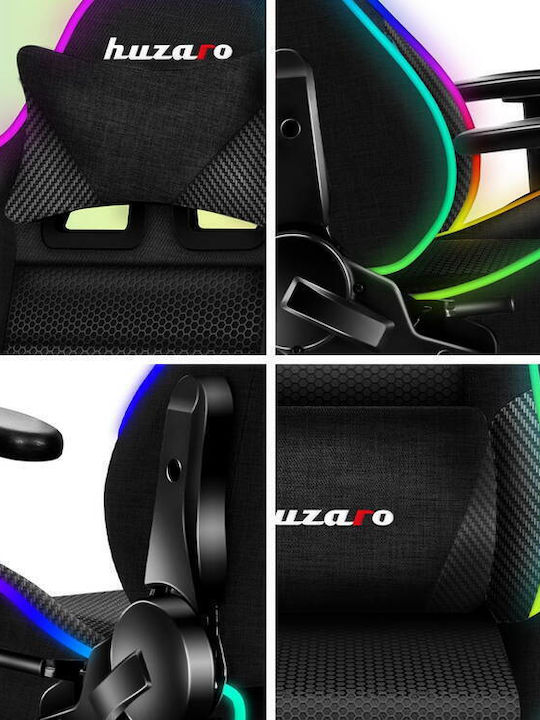Huzaro Ranger 6.0 Child RGB Mesh Καρέκλα Gaming Δερματίνης με Ρυθμιζόμενα Μπράτσα και RGB Φωτισμό Μαύρη