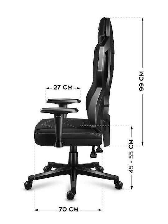 Huzaro Combat 6.2 Fabric Gaming Chair with Adjustable Armrests and RGB Lighting Black