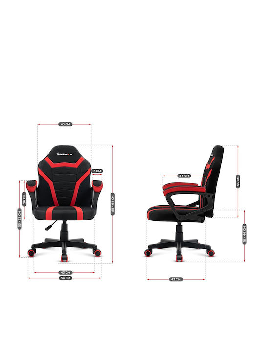 Huzaro Ranger 1.0 Καρέκλα Gaming Δερματίνης Red Mesh