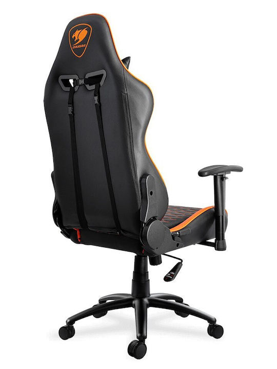 Cougar Outrider Καρέκλα Gaming Δερματίνης με Ρυθμιζόμενα Μπράτσα Μαύρο/Πορτοκαλί
