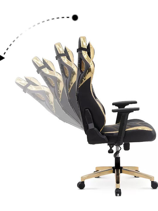 Megapap ZIO Gaming Pro Horografik Καρέκλα Gaming Δερματίνης με Ρυθμιζόμενα Μπράτσα χρυσό - μαύρο