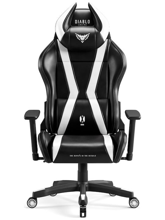 Diablo X-Horn Καρέκλα Gaming Δερματίνης με Ρυθμιζόμενα Μπράτσα Μαύρο / Λευκό