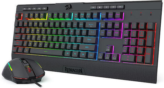 Redragon S151 Set Gaming Tastatur mit RGB-Beleuchtung & Maus (Englisch US)