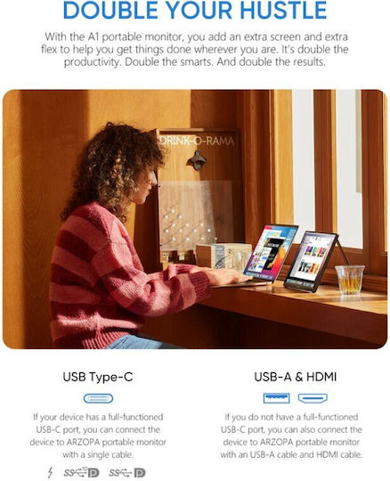 Arzopa A1 Gamut IPS HDR Portable Monitor 15.6" FHD 1920x1080