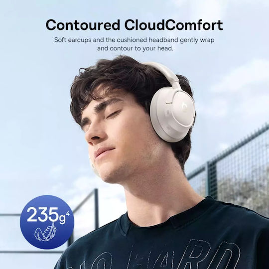 Baseus Bass BH1 NC Kabellose Bluetooth Über Ohr Kopfhörer mit 80 Stunden Wiedergabezeit und Schnellladung Starlight Off-White
