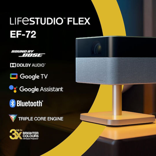 Epson Lifestudio Flex EF-72 V11HB76640 Projector 3LCD Λάμπας LED με Wi-Fi και Ενσωματωμένα Ηχεία