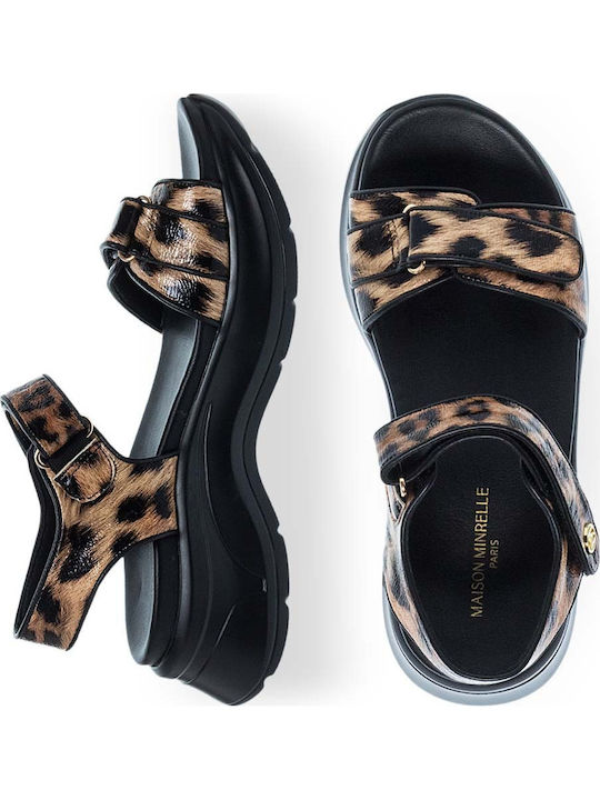 Damen Anatomische Flatforms Braune Sandalen