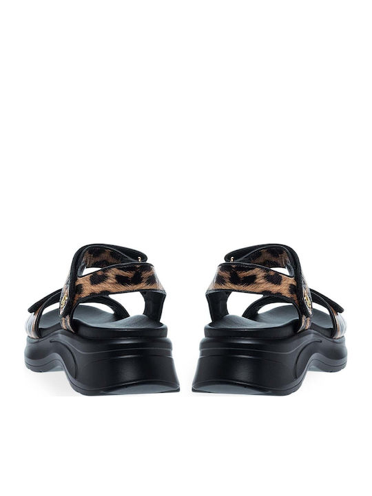 Damen Anatomische Flatforms Braune Sandalen