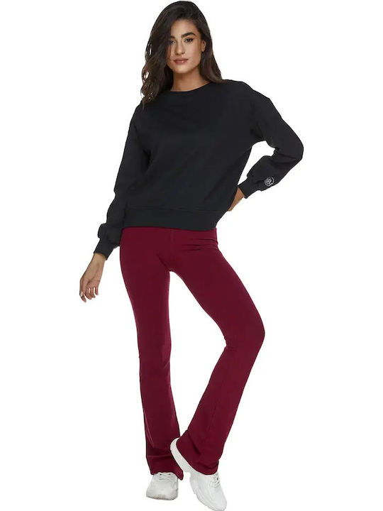 Jazz Training Women's Long High Waist Push Up Burgundy Leggings