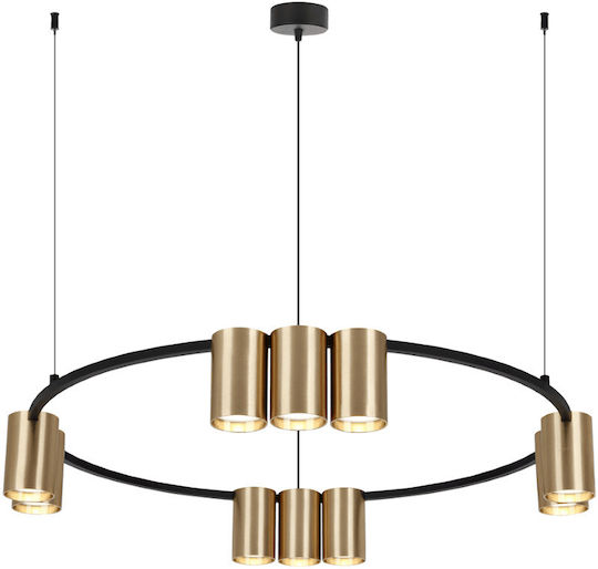 Eko Light Candelabru Lustră Suspendată Negru 60cm.