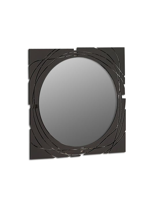 Megapap HULLA Oglindă de Perete cu Negru Ramă din Metalic 55.6x55.6cm 1buc