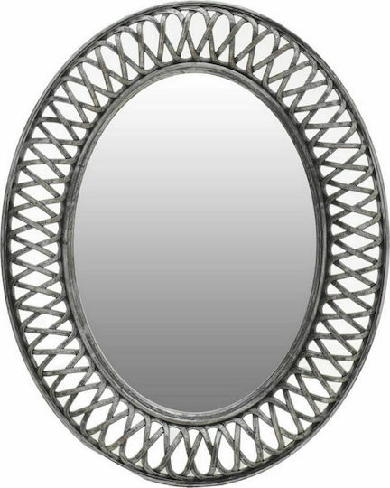 Inart 3-95-925-0002 Wandspiegel Oval Grau 76x61cm Inart 3-95-925-0002 Wandspiegel Oval Grau 76x61cm