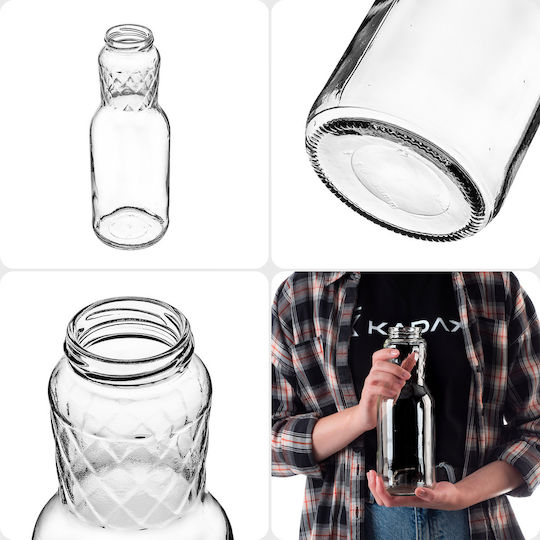 Kadax Kadax Glas Wasserflasche mit Schraubdeckel Transparent 1000ml