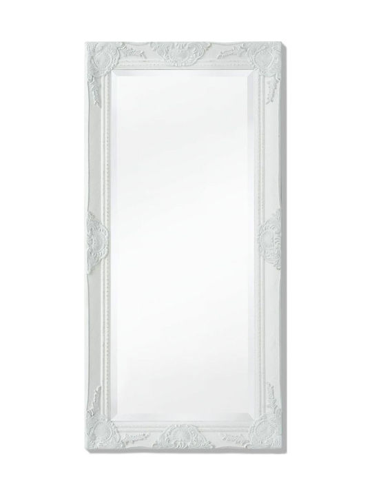 vidaXL Oglindă de Perete cu Alb Ramă din Lemn 100x50cm 1buc