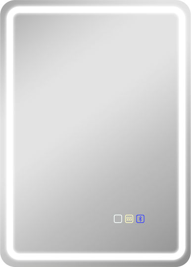 HomCom 834-849V00SR Καθρέπτης Ορθογώνιος Ασημί & LED Φωτισμό 70x50cm HomCom 834-849V00SR Καθρέπτης Ορθογώνιος Ασημί & LED Φωτισμό 70x50cm