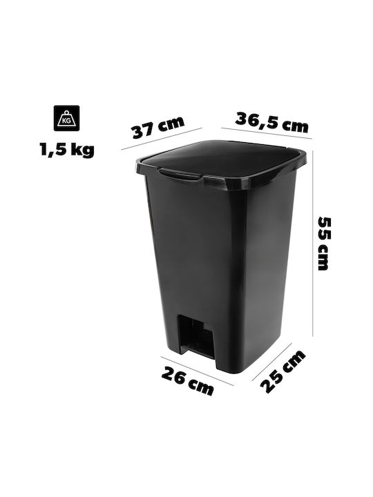 Kadax Kadax Kunststoff Mülleimer mit Pedal Schwarze 45lt