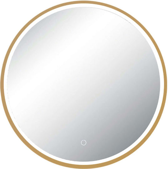 Zambelis Lights 25389 Wall Mirror Yellow & LED Lighting Diameter 60cm Zambelis Lights 25389 Wall Mirror Yellow & LED Lighting Diameter 60cm