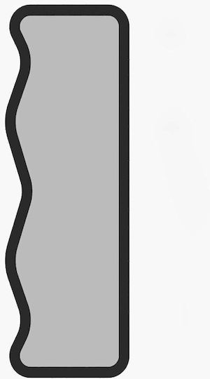 Hanah Home Asel Цялостно Асиметрично Огледало 160x50см Hanah Home Asel Цялостно Асиметрично Огледало 160x50см