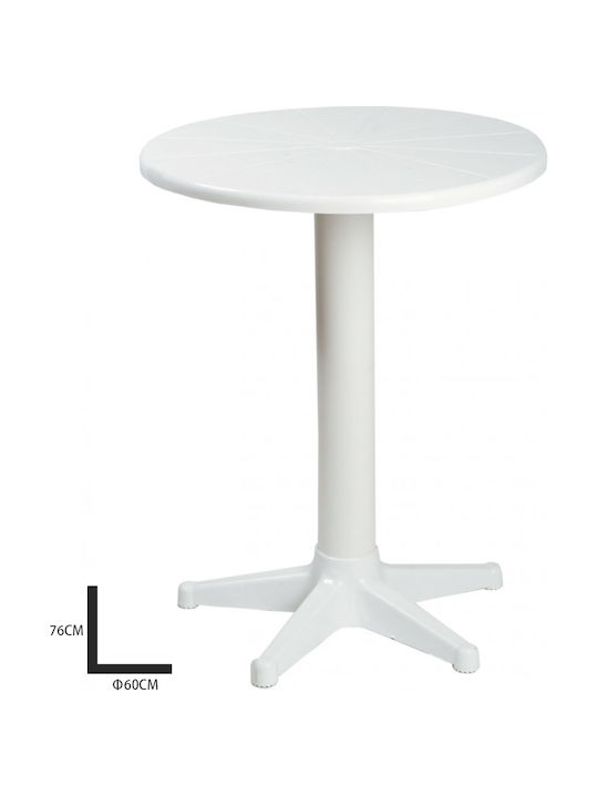 Outdoor Dinner Free Standing Plastic Table White 60x60x76cm