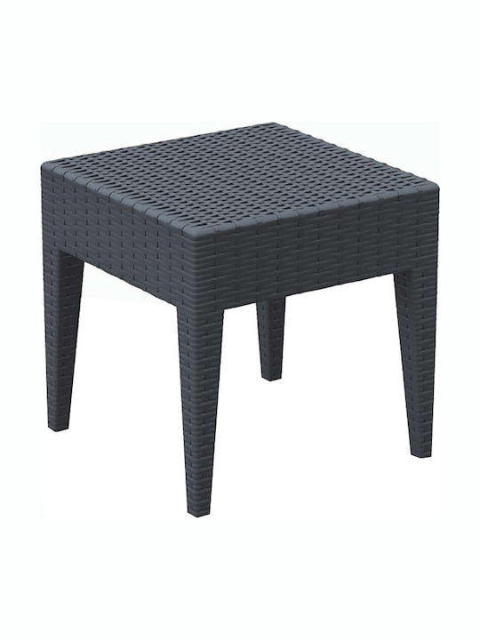 Miami Auxiliary Outdoor Free Standing Rattan Table Gray 45x45x45cm