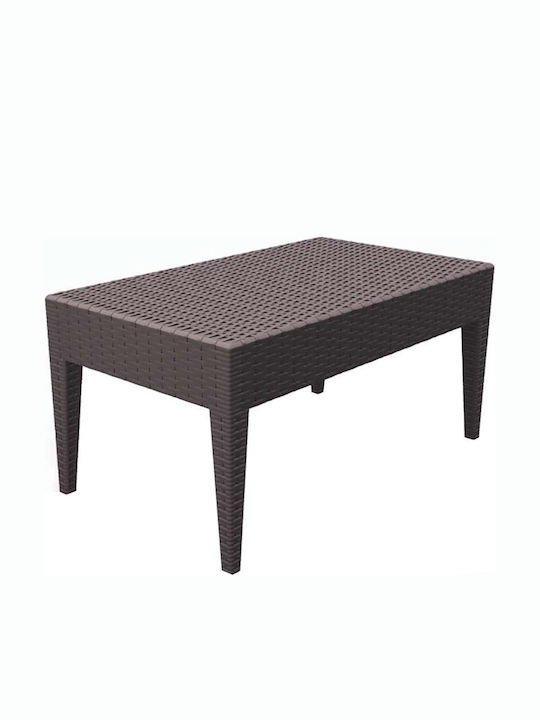 Miami Sitting Room Outdoor Free Standing Rattan Table Brown 92x53x45cm