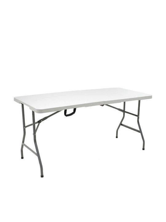 Plastic Masa Catering pentru spații exterioare Pliabil cu schelet metalic Rodeo Alb 183x76x74buc