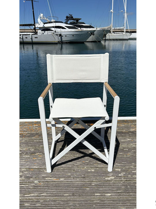 Aluminum Director Chair White