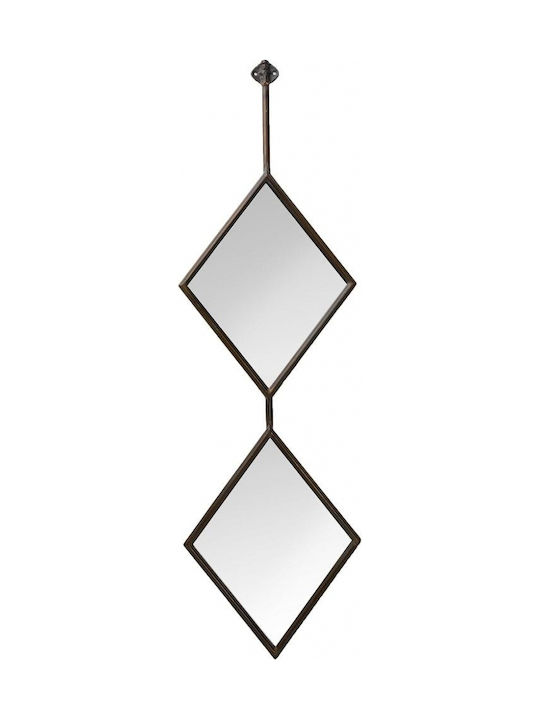 Espiel Rauten Wandspiegel mit Schwarz Metallisch Rahmen 101x30cm 1Stück