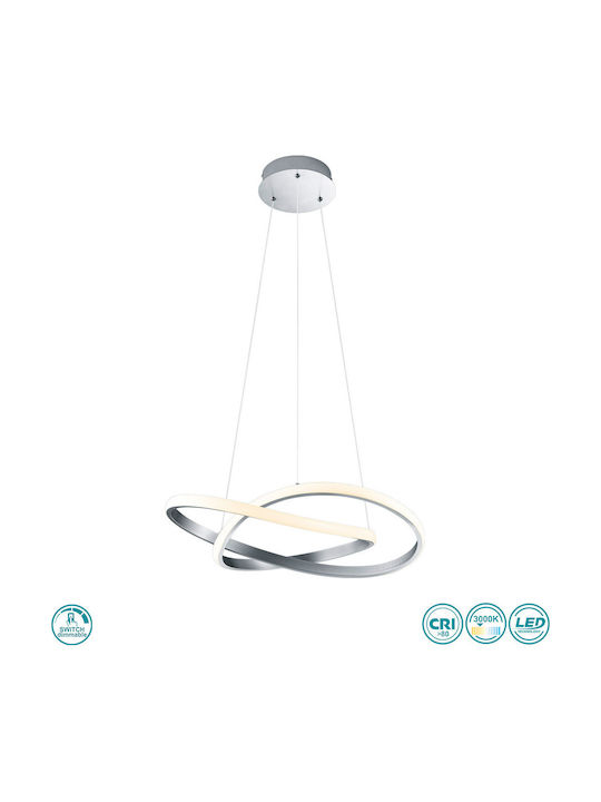 Trio Lighting Course Adjustable Pendant Light Silver 60cm