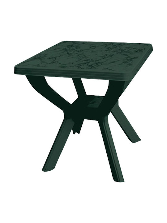 Skiathos Outdoor Dinner Free Standing Plastic Table Green 70x70x70cm