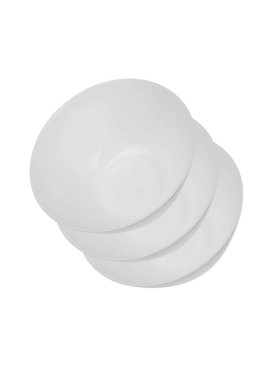 Kadax Servierschale Rund Glas Weiße mit Durchmesser 18cm 3Stücke