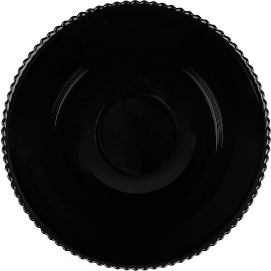 Kadax Round Black Glass Serving Bowl with Diameter 15.2cm