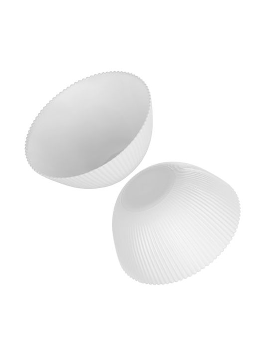 Kadax Serving Bowl Round Glass White With Diameter 15.2cm