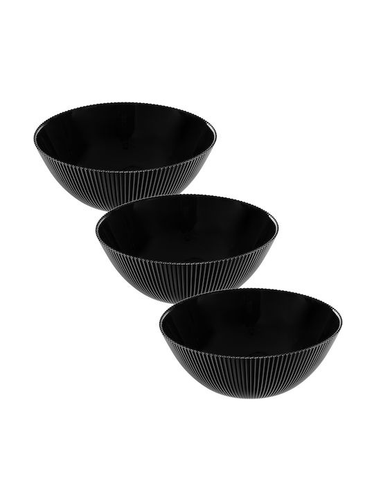 Kadax Kadax Servierschalen Rund Glas Schwarz mit Durchmesser 15,2 cm 3 Stück