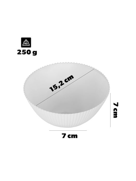 Kadax Serving Bowls Round Glass White With Diameter 15.2cm 6 Pieces