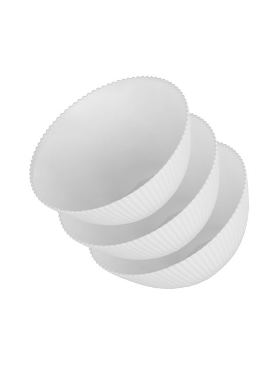 Kadax Boluri De Servire Rotunde Din Sticlă Albe Cu Diametru 15.2cm 3 Bucăți