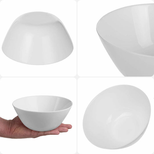 Kadax Round White Glass Serving Bowl with Diameter 18cm