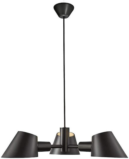 Nordlux Stay Hängelampe Schwarz Glocke mit Fassung E27 60x12x300cm.