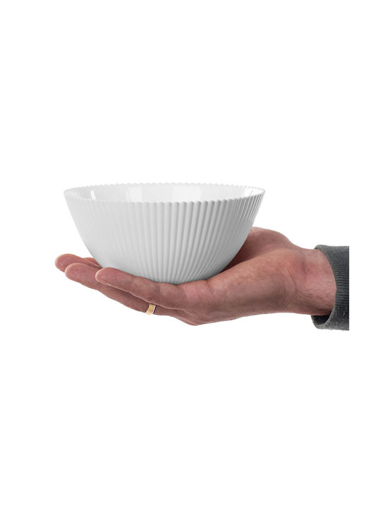 Kadax Serving Bowls Round Glass White With Diameter 15.2cm 6 Pieces