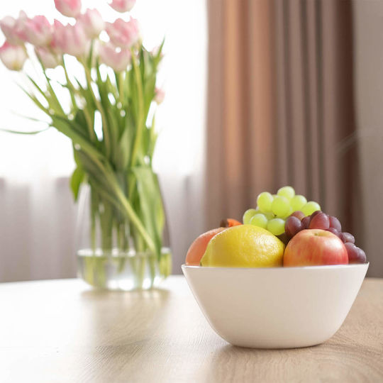 Kadax Round White Glass Serving Bowl with Diameter 18cm
