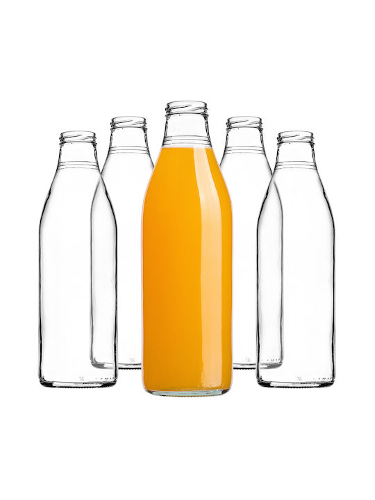Kadax Бутилка За Вода Стъклена С Винт Капак Прозрачна 1000ml