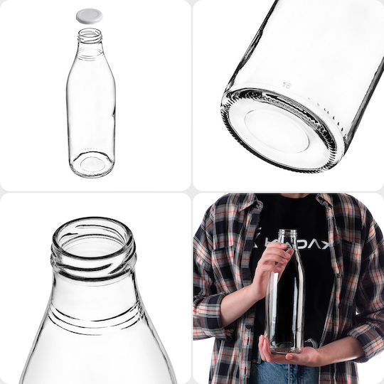 Kadax Sticlă De Apă Din Sticlă Cu Capac Șurub Transparent 1000ml