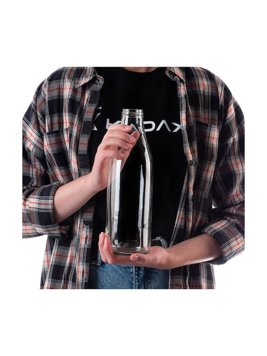 Kadax Kadax Glas Wasserflasche Mit Schraubdeckel Transparent 1000ml