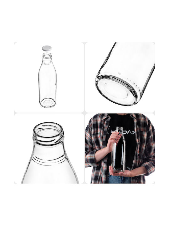 Kadax Sticlă De Apă Din Sticlă Cu Capac Șurub Transparent 1000ml