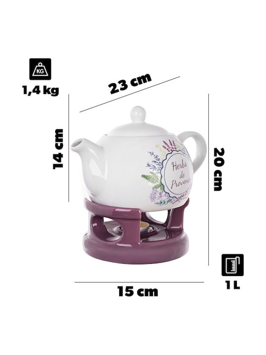 Kadax Сет Чайник Керамичен Бял 1000ml 15 Броя