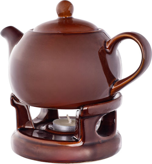 Kadax Ceramic Tea Set Brown 1000ml 15 Pieces