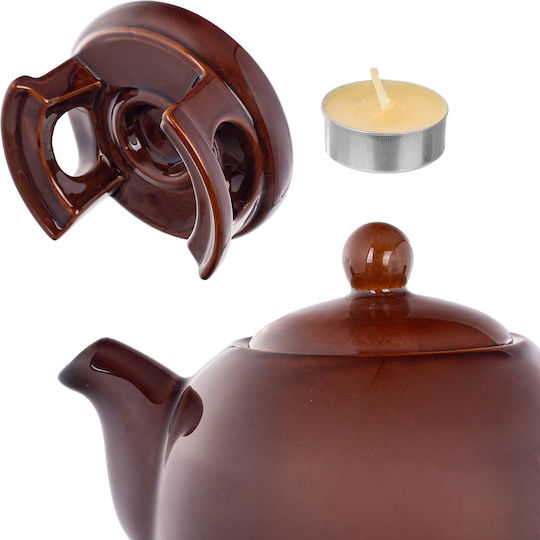Kadax Ceramic Tea Set Brown 1000ml 15 Pieces