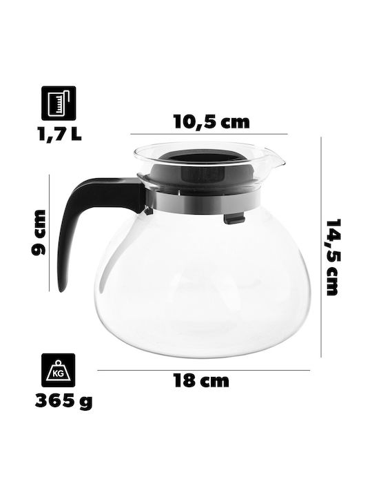 Kadax Kadax Glas-Teekanne Schwarz 1700ml