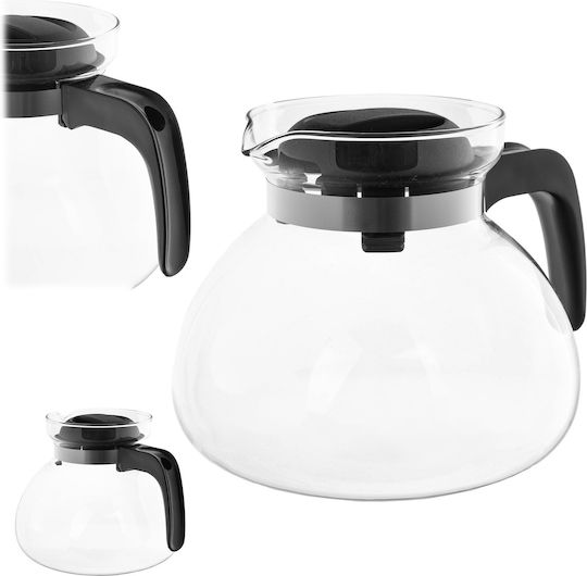 Kadax Glass Black Teapot 1700ml
