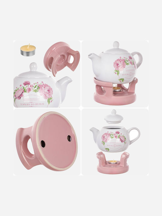 Kadax Ceramic Pink Teapot 1000ml